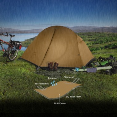 Палатка NATUREHIKE Cycling Ultralight, 1 местная, желтая
