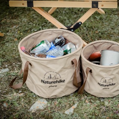 Ведро складное NATUREHIKE Lingwo, 10L, ф25х21см, светло-коричневое