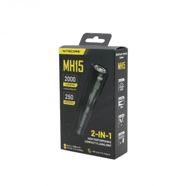 Фонарь NITECORE MH15 (Luminus SST40, 2000 люмен, 250 метров, 200 часов, аккумулятор встроенный)